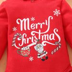 Baby Girls Christmas Elk Print Hoodie Jumpsuit Pants Two Piece Set - PrettyKid
