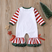 Baby Letter Printed Long Sleeve Jumpsuit Christmas Dress - PrettyKid