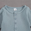 Baby Boys Girls Solid Color Knitted Children's Long Sleeved Loungewear Suit - PrettyKid
