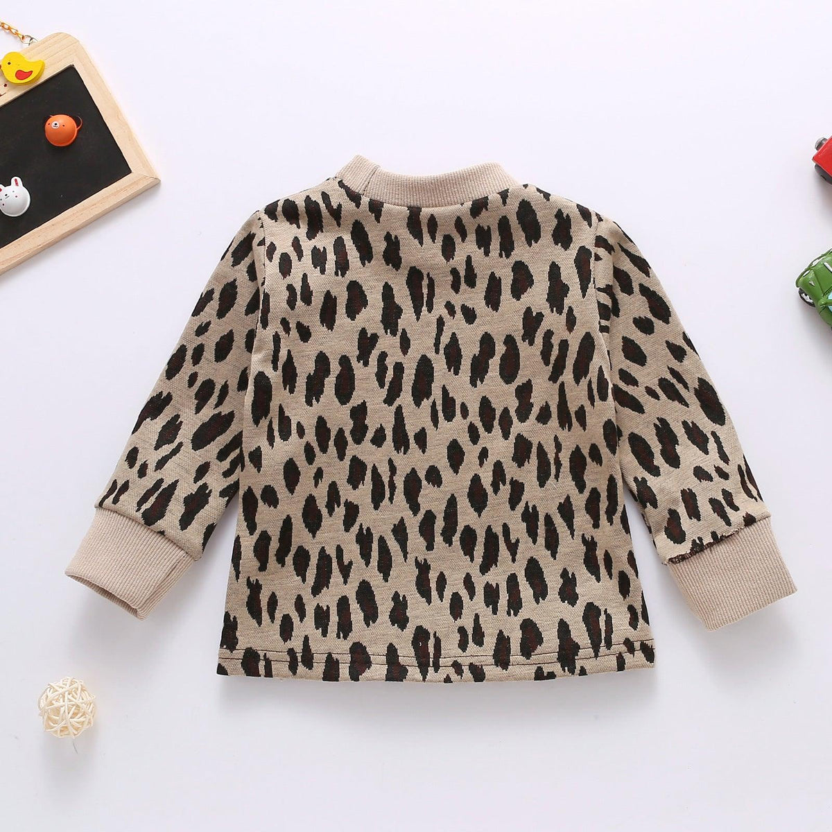 Toddler Kids Girls Leopard Print Round Neck Long Sleeve Top - PrettyKid