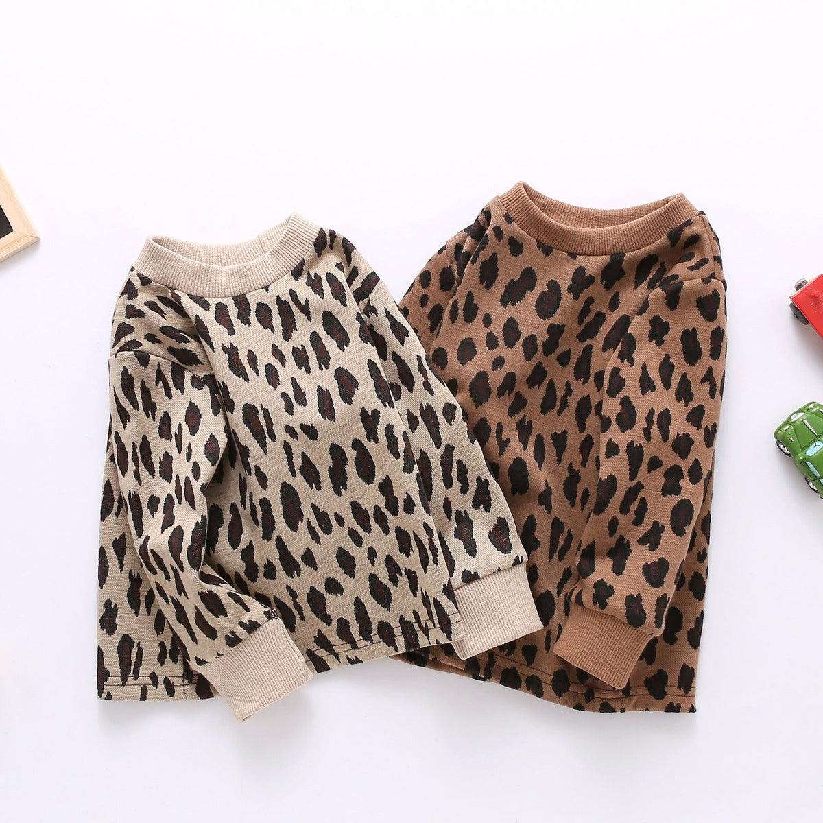 Toddler Kids Girls Leopard Print Round Neck Long Sleeve Top - PrettyKid