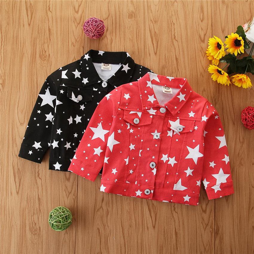 Children's Printed Star Jacket Kids Designer Clothes Wholesale - PrettyKid