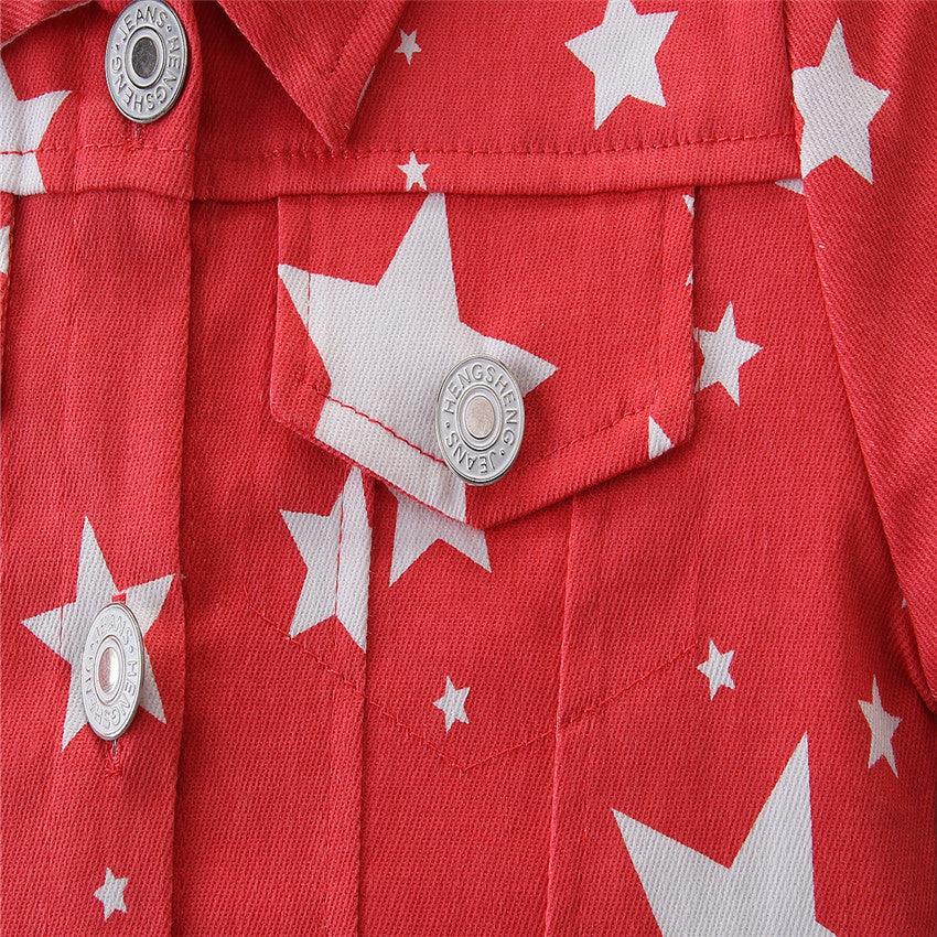 Children's Printed Star Jacket Kids Designer Clothes Wholesale - PrettyKid