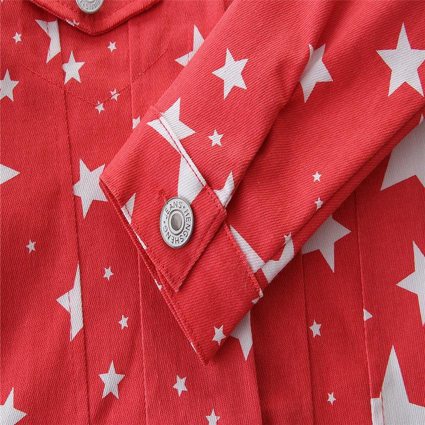 Children's Printed Star Jacket Kids Designer Clothes Wholesale - PrettyKid