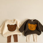 Toddler Boys Girls Cute Plush Bear Solid Color Soft Sweater - PrettyKid