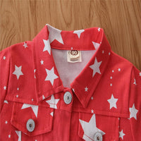 Children's Printed Star Jacket Kids Designer Clothes Wholesale - PrettyKid