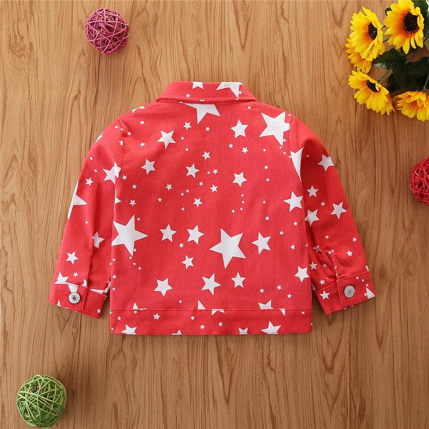 Children's Printed Star Jacket Kids Designer Clothes Wholesale - PrettyKid