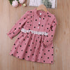 A-Line Long-Sleeved Polka Dots Wholesale Toddler Girl Dresses - PrettyKid