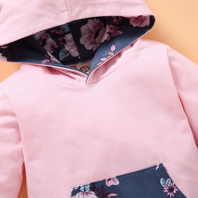 2-piece Floral Pattern Hoodie & Pants for Baby Girl - PrettyKid