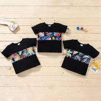 Grow Boy Splice Color Leaves T-shirt - PrettyKid