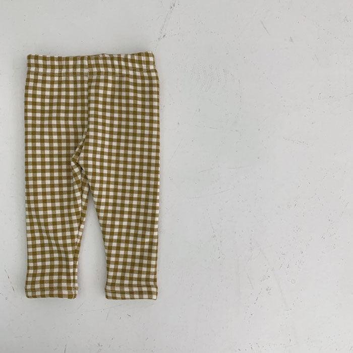 Toddler Boys Girls Solid Color Cotton Padded Sweater Plaid Pants - PrettyKid