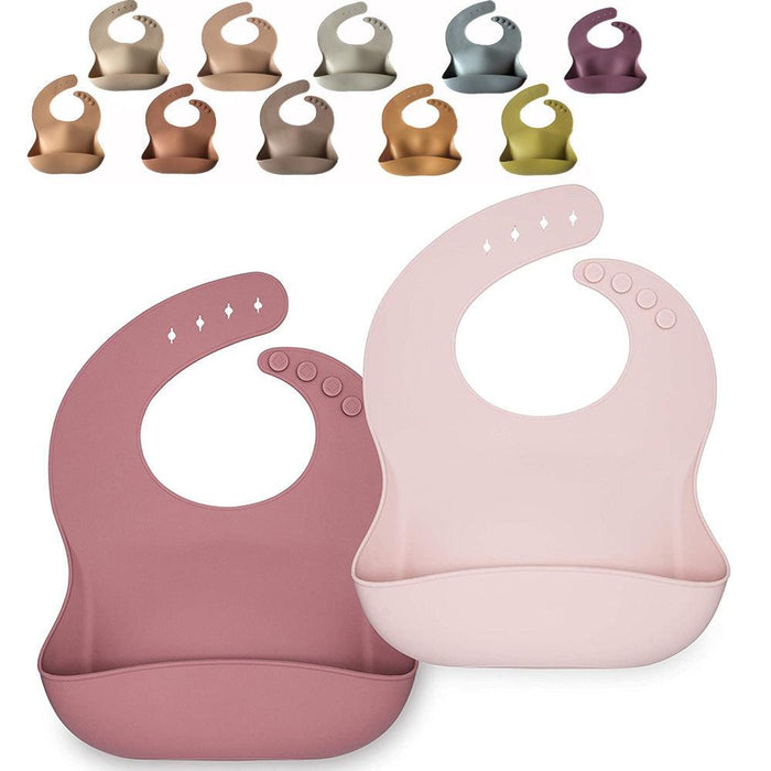 Baby Silicone Bib Children's Solid Bib Waterproof Rice Bag - PrettyKid