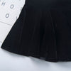 Girls' Solid Color Half Length High Waist Velvet Pleated Skirt Short Skirt - PrettyKid