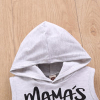 Toddler Boys Sleeveless Letter Print Hoodie Set - PrettyKid