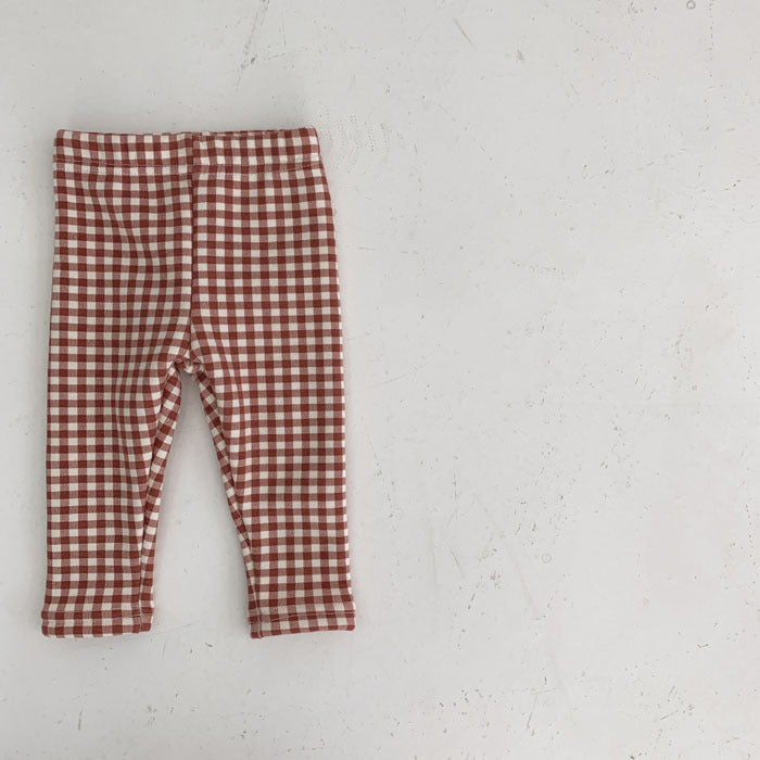 Toddler Boys Girls Solid Color Cotton Padded Sweater Plaid Pants - PrettyKid
