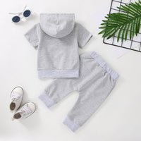 2 Pieces Set Baby Kid Unisex Solid Color Hoodies Sweatshirts And Pants