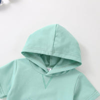 2 Pieces Set Baby Kid Unisex Solid Color Hoodies Sweatshirts And Pants