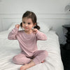 2 Pieces Set Baby Kid Unisex Solid Color Tops And Pants Sleepwears