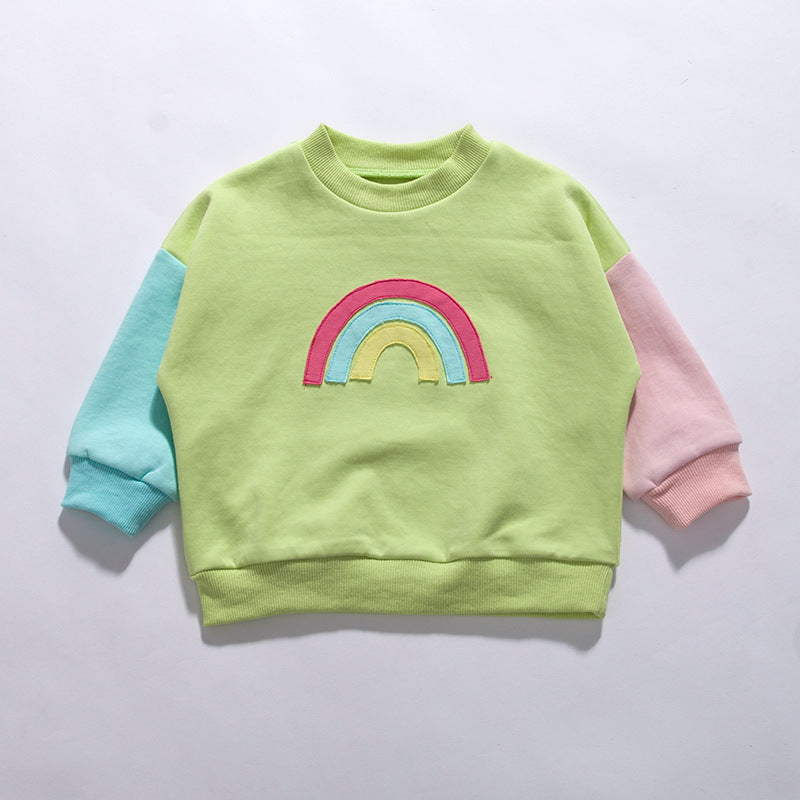 Baby Kid Unisex Color-blocking Rainbow Hoodies Sweatshirts