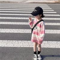 Baby Kid Girls Striped Letters Dresses