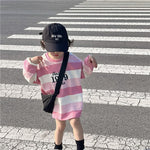 Baby Kid Girls Striped Letters Dresses