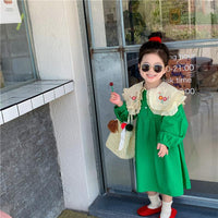 Baby Kid Girls Flower Embroidered Dresses