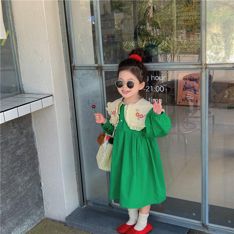 Baby Kid Girls Flower Embroidered Dresses