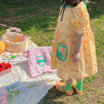 Baby Kid Girls Flower Checked Print Dresses