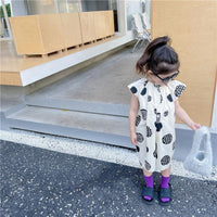 Baby Kid Girls Cartoon Print Dresses