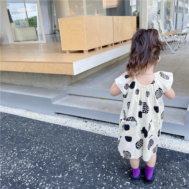 Baby Kid Girls Cartoon Print Dresses