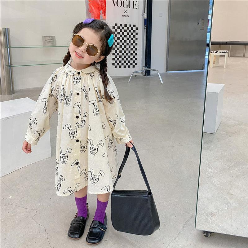 Baby Kid Girls Cartoon Print Dresses