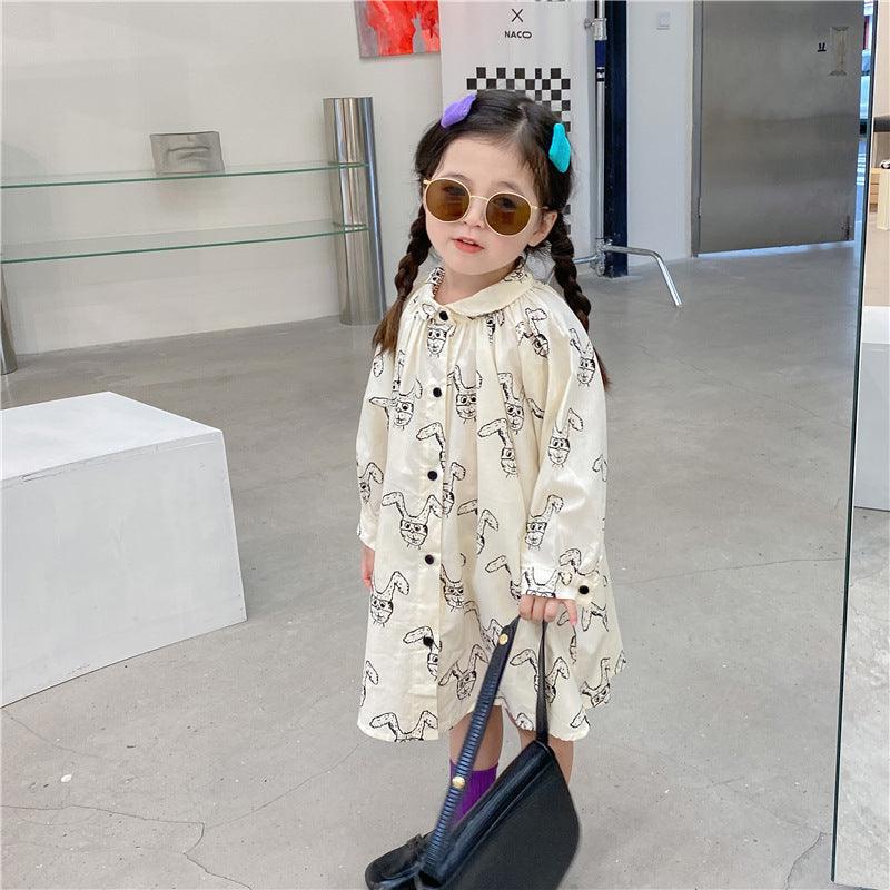 Baby Kid Girls Cartoon Print Dresses