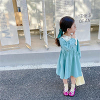 Baby Kid Girls Flower Embroidered Dresses