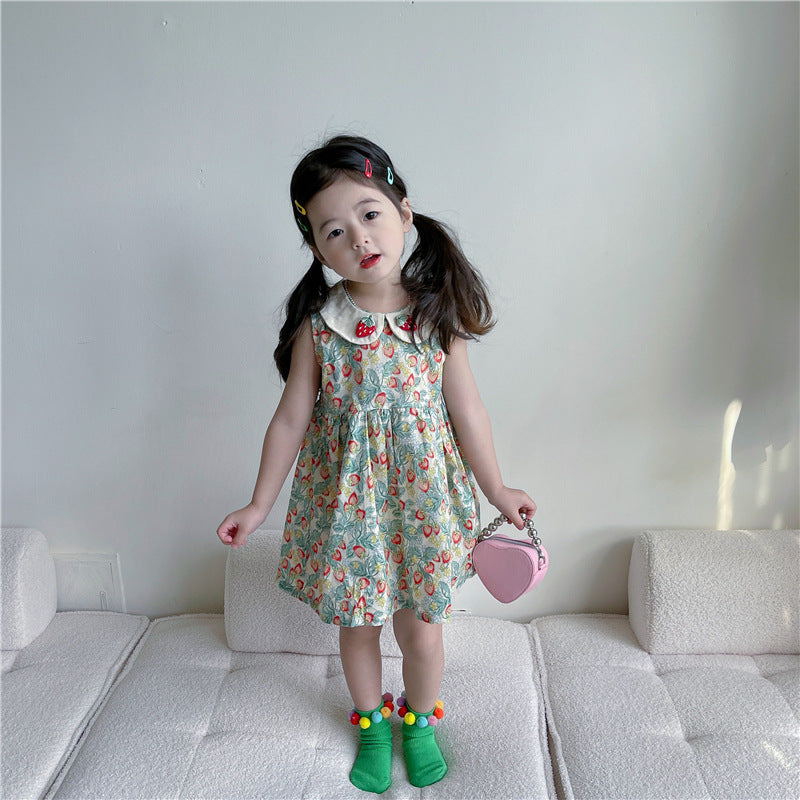 Baby Kid Girls Fruit Print Dresses