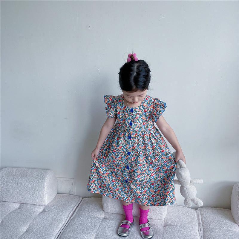 Baby Kid Girls Flower Print Dresses