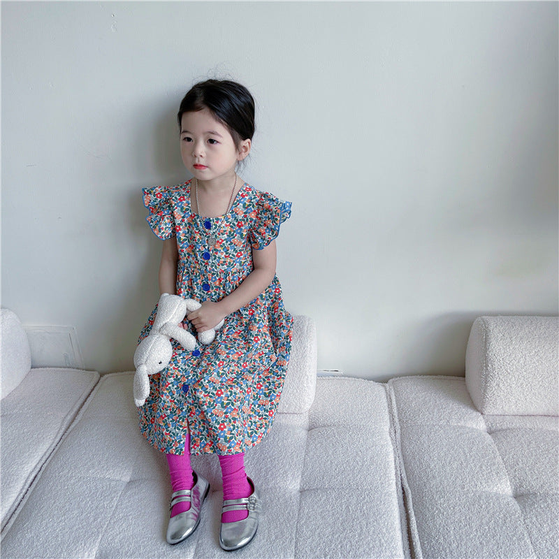 Baby Kid Girls Flower Print Dresses