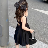 Baby Kid Girls Solid Color Dresses