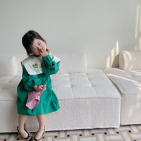 Baby Kid Girls Flower Embroidered Dresses