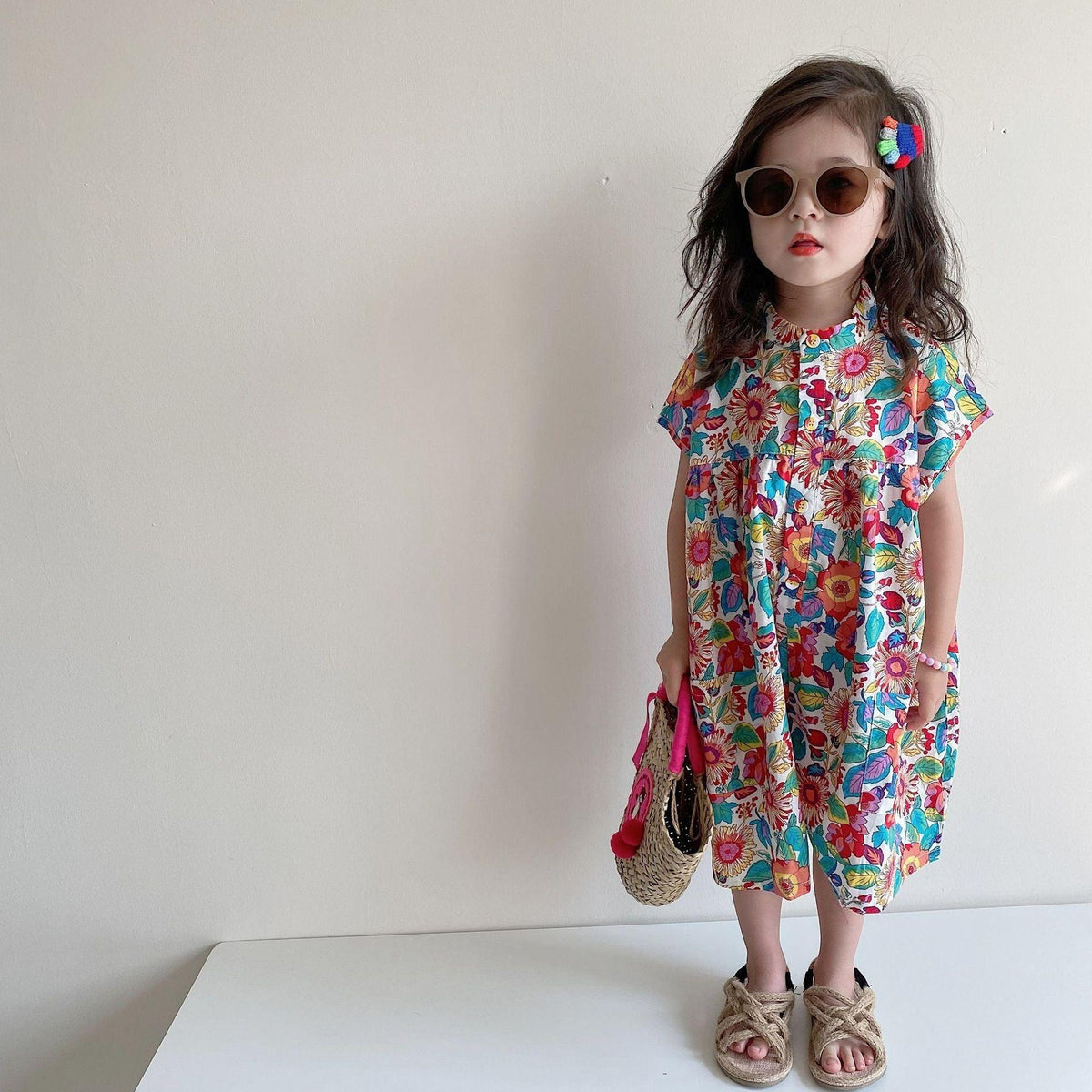 Baby Kid Girls Flower Print Jumpsuits