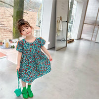 Baby Kid Girls Flower Print Dresses