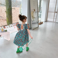 Baby Kid Girls Flower Print Dresses