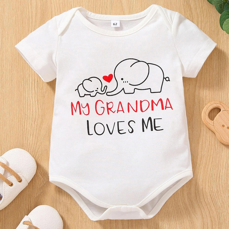 Baby Unisex Letters Cartoon Rompers