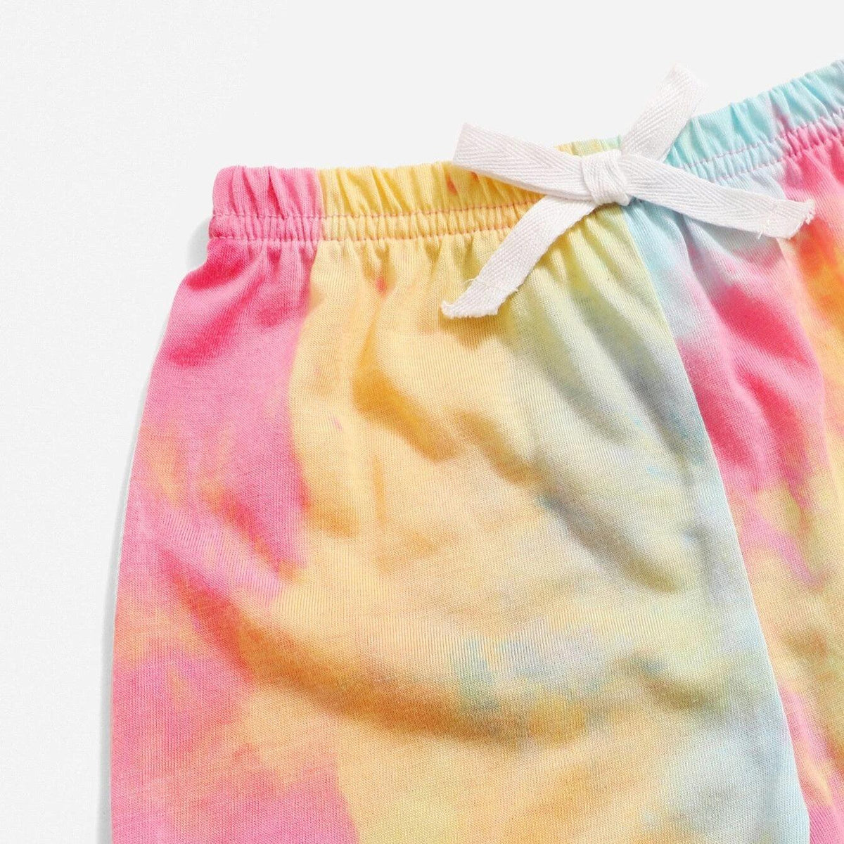 2 Pieces Set Baby Girls Tie Dye T-Shirts And Shorts