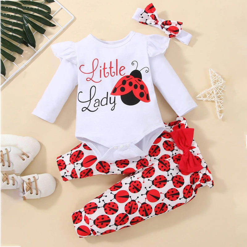 2 Pieces Set Baby Girls Letters Print Rompers Animals And Cartoon Pants