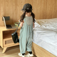 Baby Kid Girls Solid Color Jumpsuits