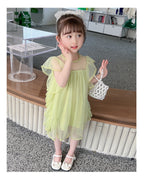 Baby Kid Girls Solid Color Dresses