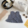 2 Pieces Set Baby Kid Girls Checked Tank Tops And Solid Color Shorts