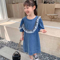 Baby Kid Girls Solid Color Dresses