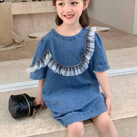 Baby Kid Girls Solid Color Dresses