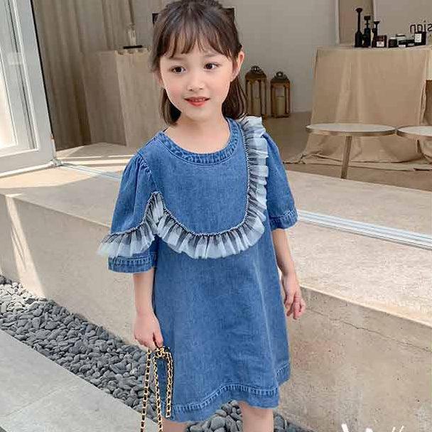 Baby Kid Girls Solid Color Dresses